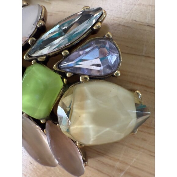 Stella & Dot Mae Trellis Statement Necklace Gold Chain Multicolor Gemstones 13.5 - Picture 12 of 12